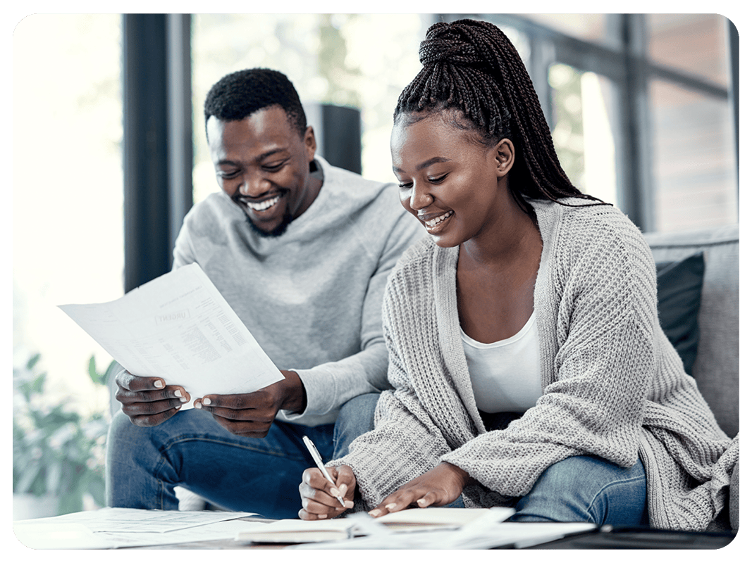 couple reviewing rebates and savings options